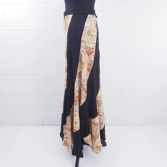 Vintage Floral Pattern Hippie Boho Festival Handmade Maxi Circle Skirt Size 4/6 - Picture 3 of 12